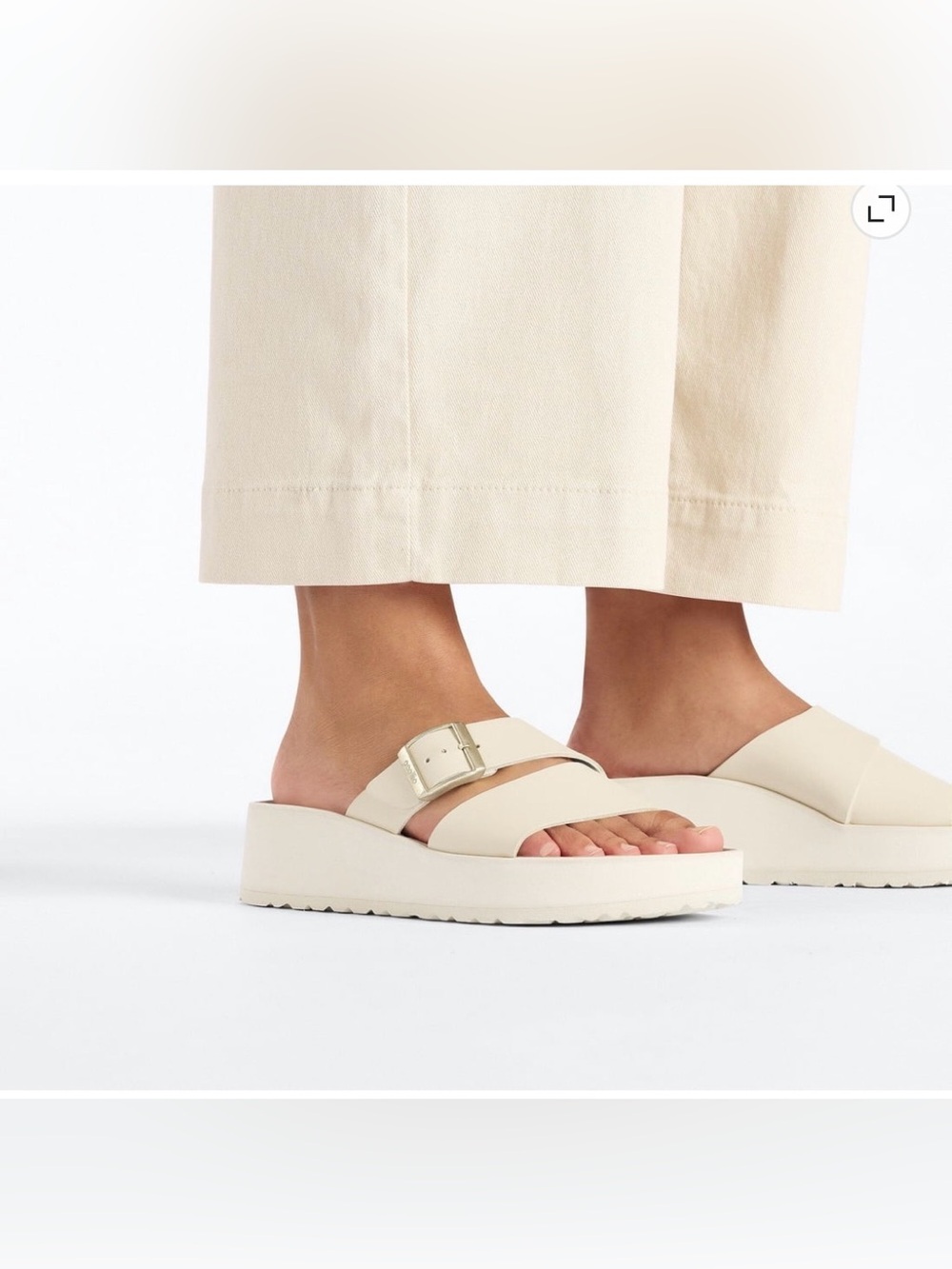 NEW Birkenstock Papillio Almina platform sandals in Ecru CREAM leather SZ 40 = 9